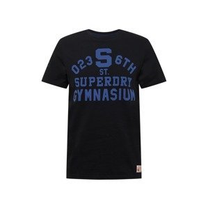 Superdry Tričko  černá / modrá