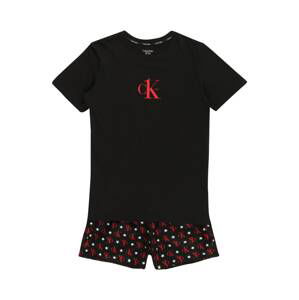 Calvin Klein Underwear Pyžamo  černá / červená / bílá / melounová