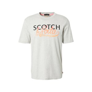 SCOTCH & SODA Tričko  šedý melír / meruňková / černá