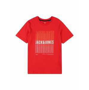 Jack & Jones Junior Tričko 'Cyber'  červená / bílá / šafrán