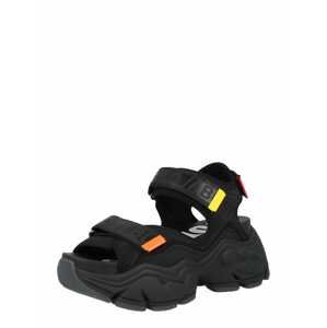 BUFFALO Páskové sandály 'BINARY 0'  černá