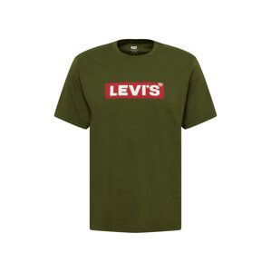 LEVI'S Tričko  tmavě zelená / bílá / jasně červená