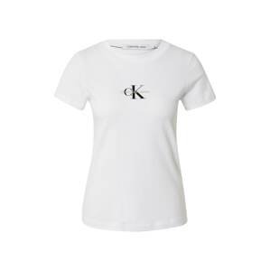 Calvin Klein Jeans Tričko  bílá / černá / béžová