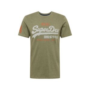 Superdry Tričko  olivová / rezavě červená / bílá