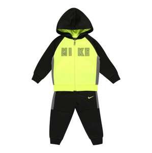 Nike Sportswear Joggingová souprava  černá / svítivě žlutá / šedá