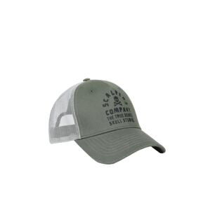 Scalpers Kšiltovka 'Old Skull Trucker'  khaki / šedá / antracitová