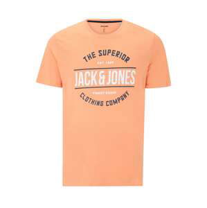 Jack & Jones Plus Tričko 'BRAT'  oranžová / námořnická modř / bílá