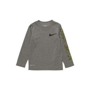 NIKE Funkční tričko  šedý melír / černá / khaki / olivová