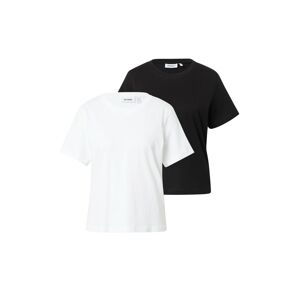WEEKDAY Tričko 'Essence Standard'  černá / bílá