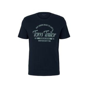 TOM TAILOR Tričko  noční modrá / pastelově zelená
