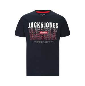 Jack & Jones Plus Tričko 'CYBER'  tmavě modrá / bílá / světle červená