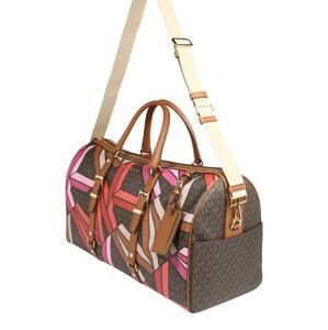 MICHAEL Michael Kors Taška Weekender  hnědá / pink / béžová / tmavě hnědá / červená