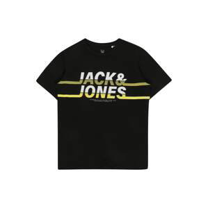 Jack & Jones Junior Tričko 'CHARLES'  černá / bílá / žlutá