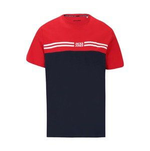 Jack & Jones Plus Tričko 'STEVE'  červená / marine modrá / bílá