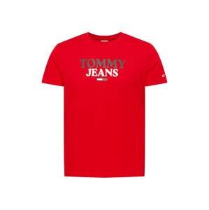 Tommy Jeans Tričko  ohnivá červená / černá / bílá