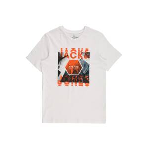 Jack & Jones Junior Tričko  bílá / černá / oranžová