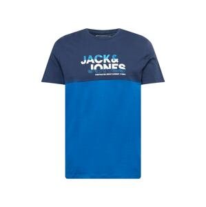 JACK & JONES Tričko 'GARY'  modrá / marine modrá / bílá