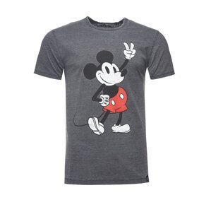 Recovered Tričko 'Disney Mickey Peace Pose'  tmavě šedá / červená / černá / bílá