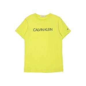 Calvin Klein Jeans Tričko 'Institutional'  limone / černá