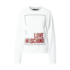 Love Moschino Mikina  bílá / černá / červená