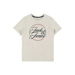 Jack & Jones Junior Tričko 'Truce'  šedý melír / noční modrá / jasně oranžová
