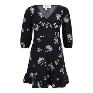 Dorothy Perkins Petite Šaty '(Ay) Petite Blue Floral V Neck Mini Dres'  světlemodrá / černá / bílá