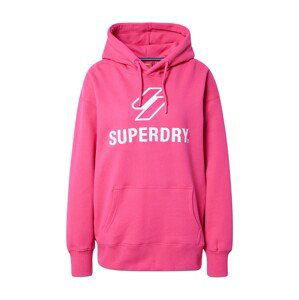 Superdry Mikina 'Stacked'  fuchsiová / bílá