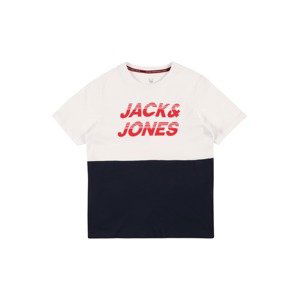 Jack & Jones Junior Tričko 'BREAK'  offwhite / červená / noční modrá