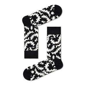 Happy Socks Ponožky 'Zigzag'  černá / bílá