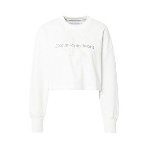 Calvin Klein Jeans Mikina  světle šedá / bílá