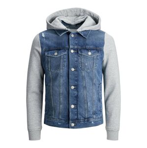 Jack & Jones Junior Přechodná bunda 'Ialvin'  šedý melír / modrá džínovina