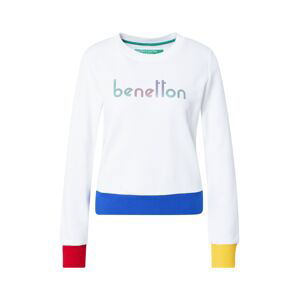 UNITED COLORS OF BENETTON Mikina  bílá / královská modrá / žlutá / červená / smaragdová