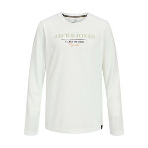 Jack & Jones Junior Tričko  bílá / světle šedá / oranžová / námořnická modř