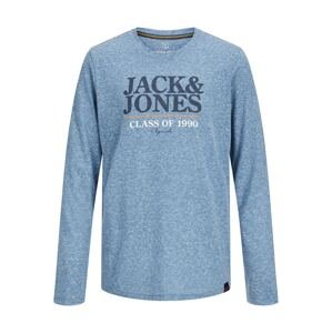 Jack & Jones Junior Tričko  modrý melír / bílá / oranžová / noční modrá