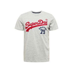 Superdry Tričko  červená / noční modrá / šedý melír