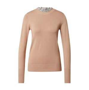 Dorothy Perkins Svetr  světle béžová / hnědá / světle hnědá / černá