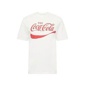 JACK & JONES Tričko 'COCA COLA'  červená / černá / offwhite