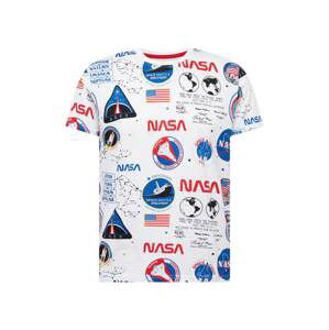 ALPHA INDUSTRIES Tričko 'NASA'  nebeská modř / žlutá / ohnivá červená / černá / bílá
