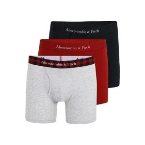 Abercrombie & Fitch Boxerky 'HOLIDAY'  šedý melír / červená / černá / bílá