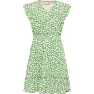 MYMO Letní šaty  zelená / bílá