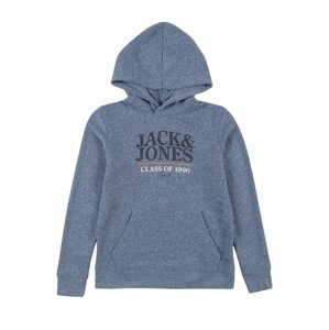 Jack & Jones Junior Mikina  modrý melír / noční modrá / oranžová / bílá