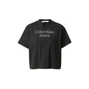 Calvin Klein Jeans Tričko  černá / bílá