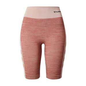 Hummel Sportovní kalhoty  pastelově růžová / červený melír / černá