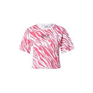 EA7 Emporio Armani Tričko  pink / černá / bílá