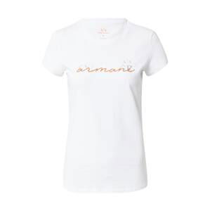 ARMANI EXCHANGE Tričko  jasně oranžová / stříbrná / bílá