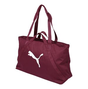 PUMA Sportovní taška  rubínově červená / bílá