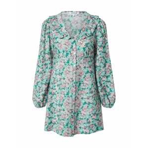 EDITED Košilové šaty 'Lili'  světle fialová / nefritová / trávově zelená / zelená