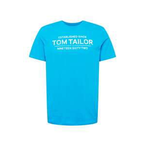 TOM TAILOR Tričko  svítivě modrá / bílá