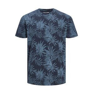 JACK & JONES Tričko 'BLOOMER'  námořnická modř / kouřově modrá