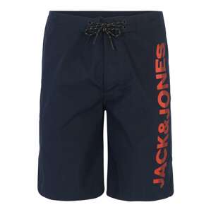 JACK & JONES Plavecké šortky 'Corfu'  námořnická modř / červená